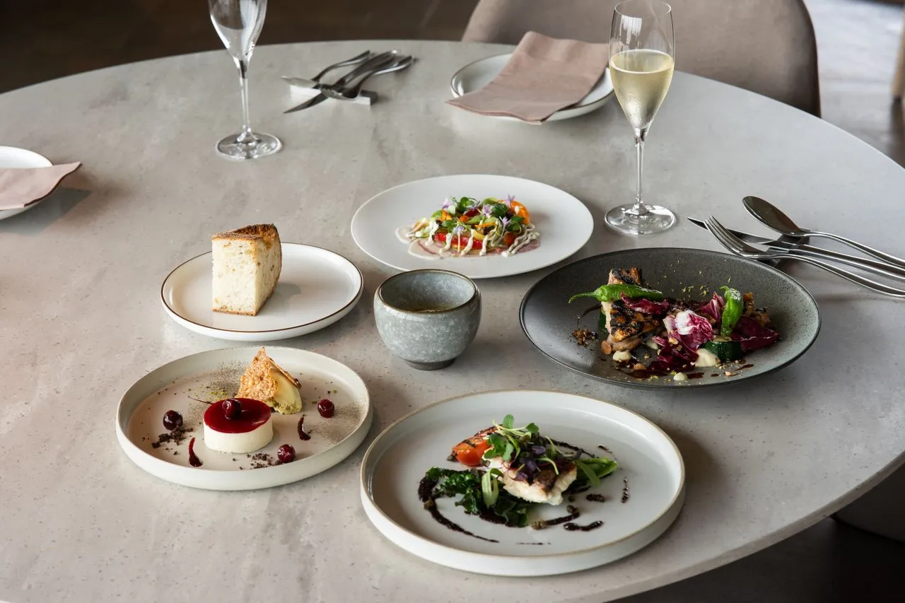 Chef presenting a fine dining plate